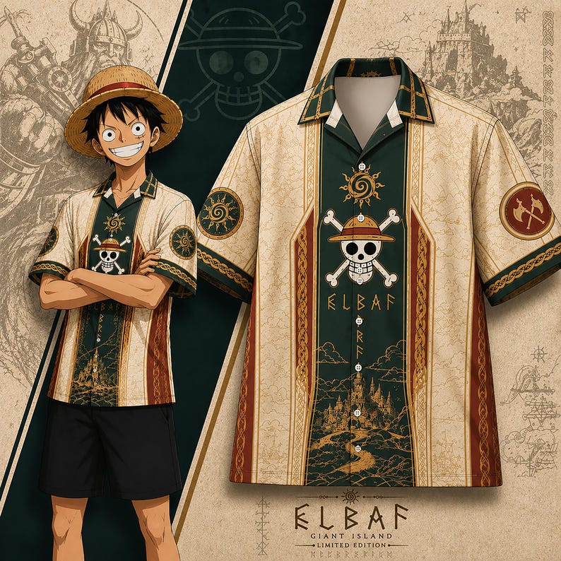 3D Printing Luffy - Conjunto casual de camiseta e shorts