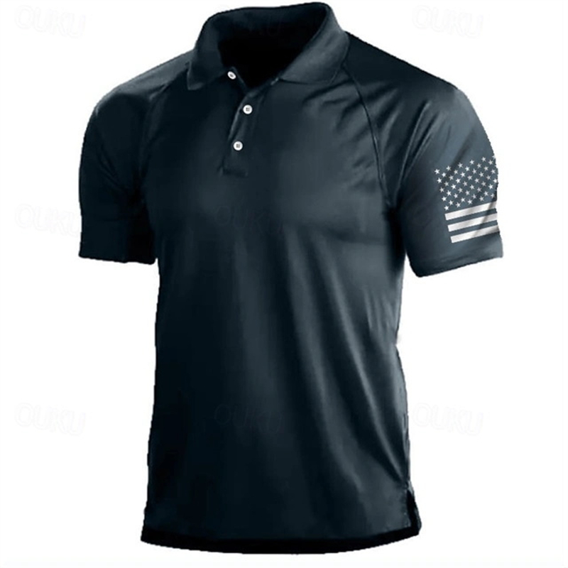 3D Printing Usa - Camisa polo masculina com estampa 3d,