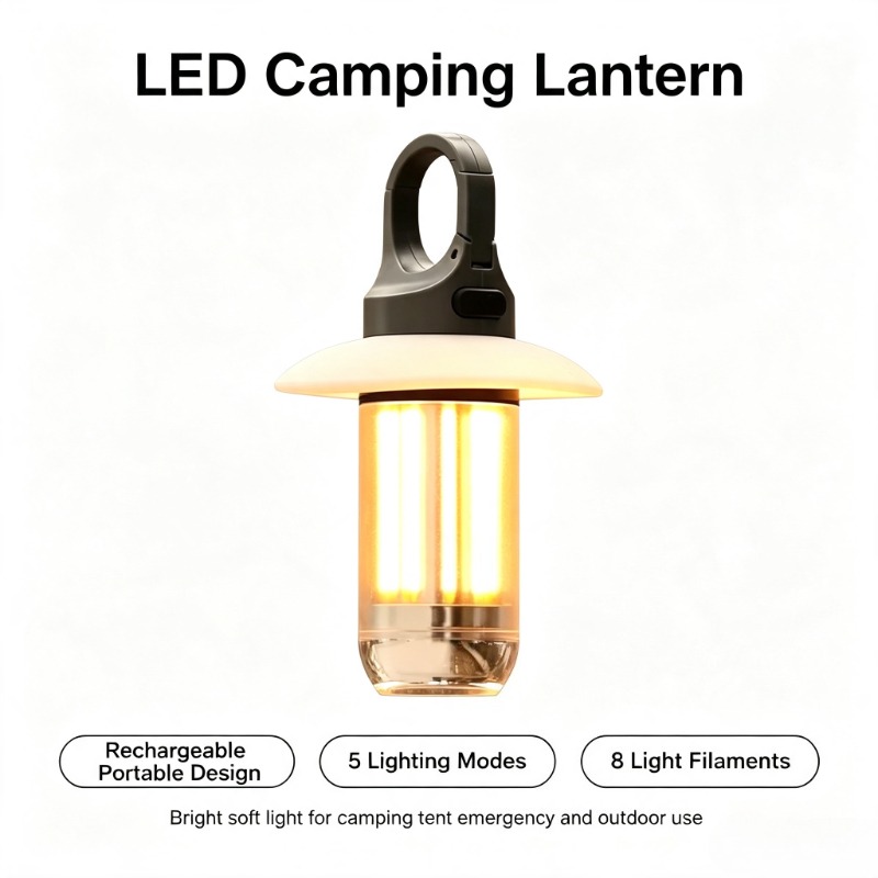 Asa Filament Outdoor - Lanterna de Camping LED Recarregável, Lanterna