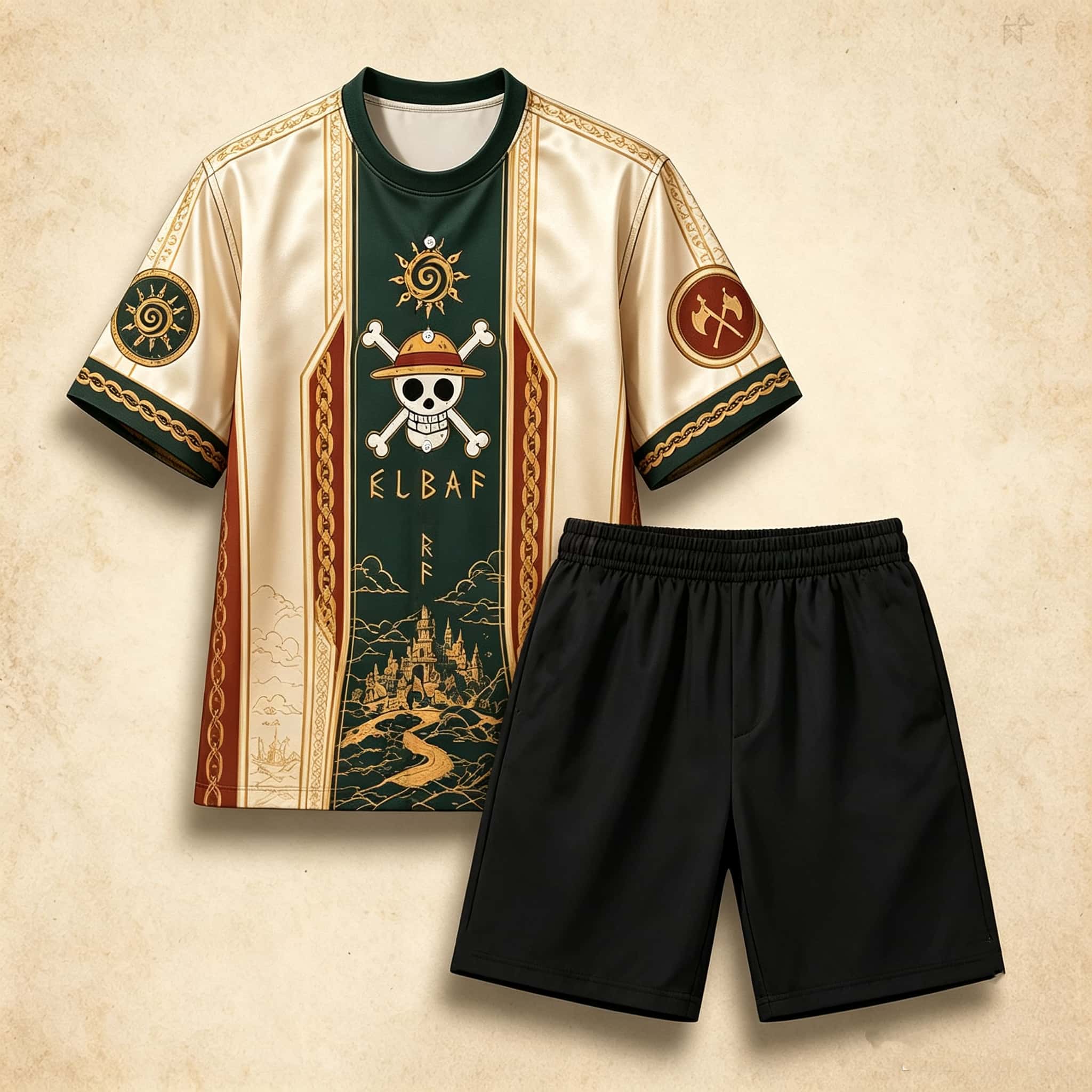 Conjunto casual de camiseta e  - 3D Printing Luffy avaliação e preço